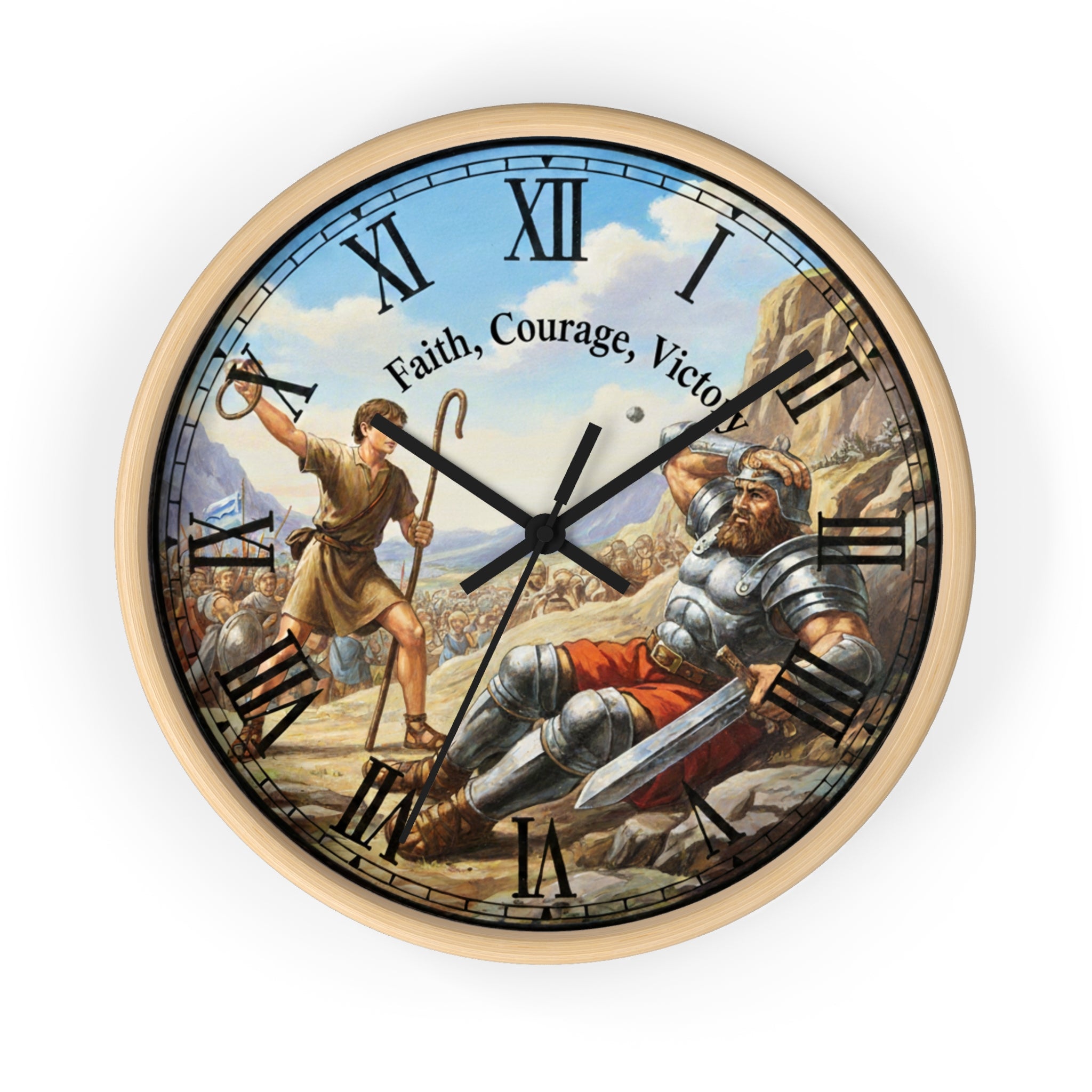 Faith Courage Victory wall clock