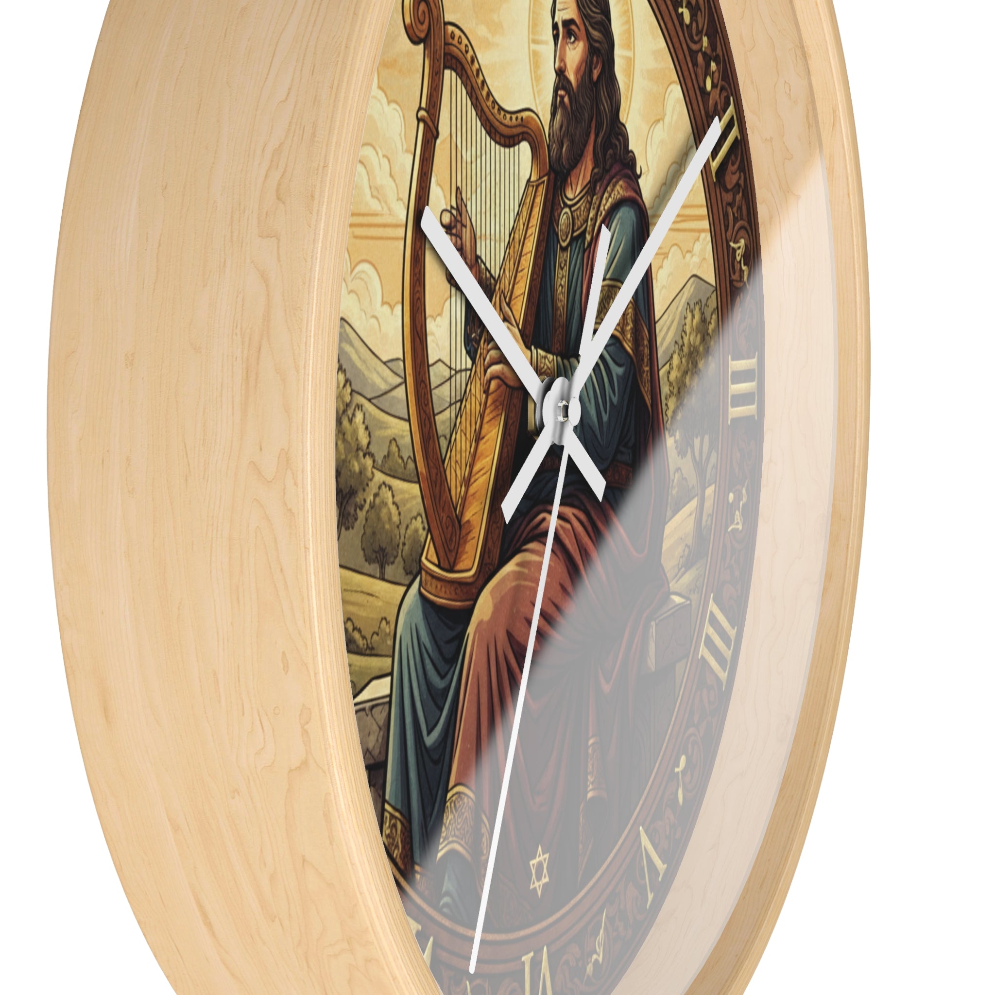 King David Plays the Harp wall clock