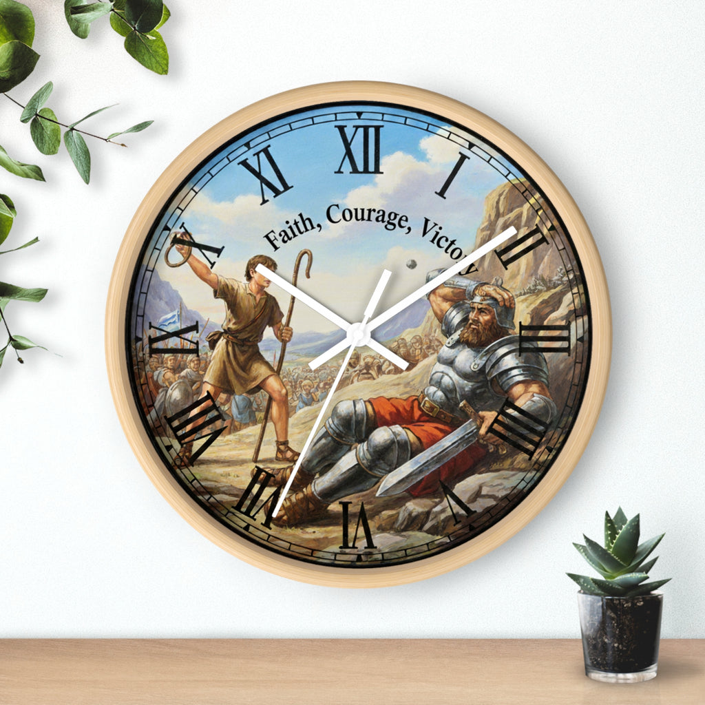 Faith Courage Victory wall clock