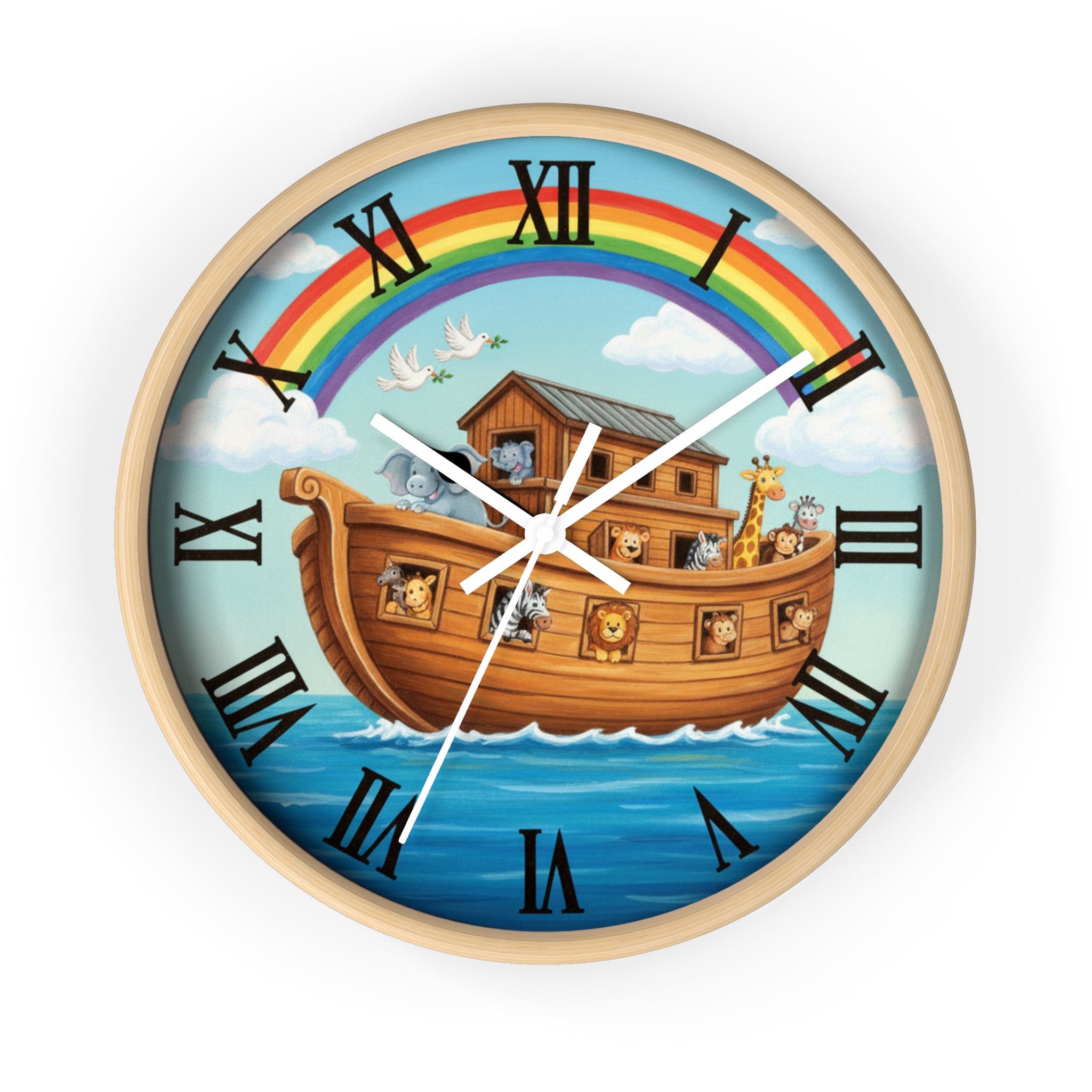 Rainbow Noah's Ark Wall Clock