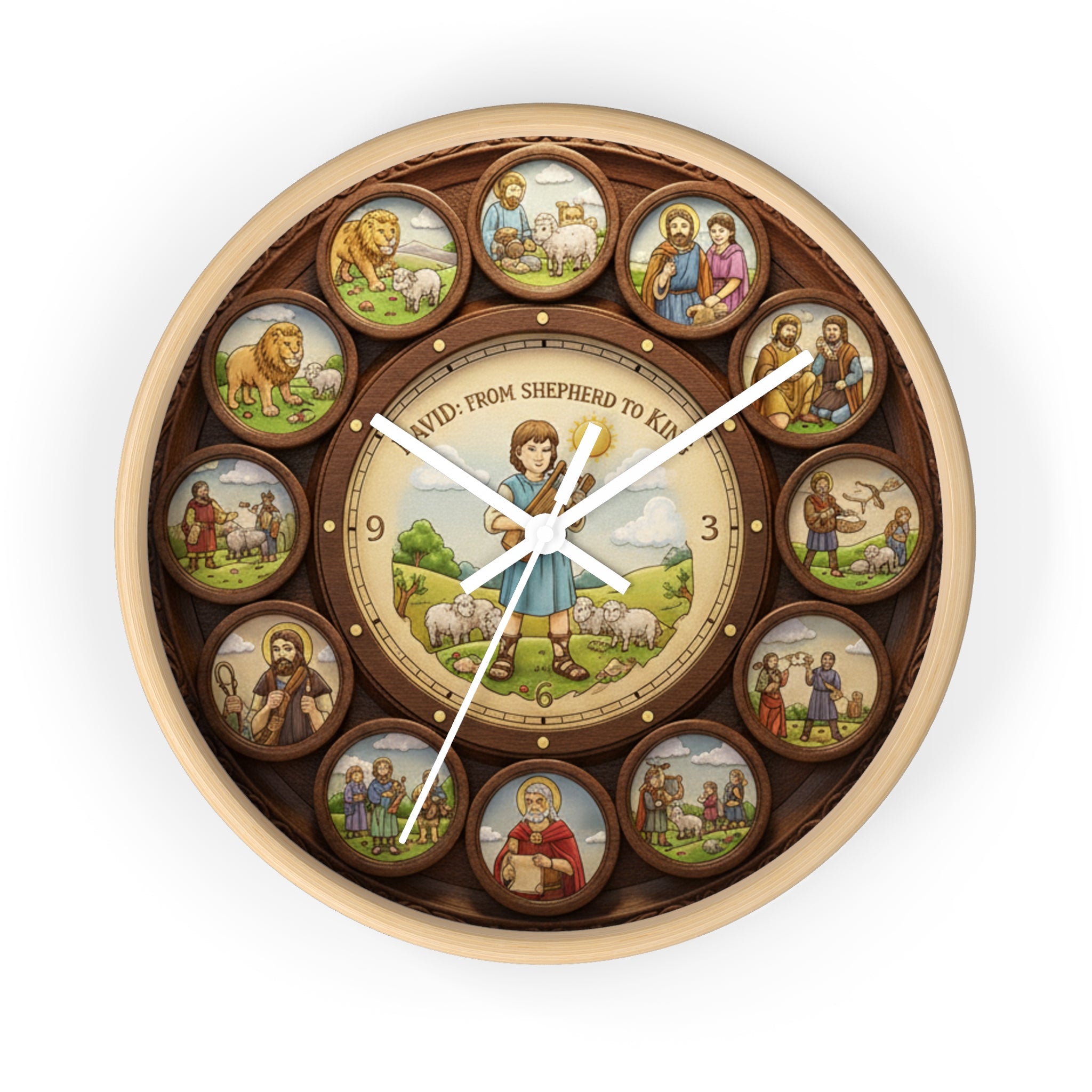 David - From Shepherd to King Wall Clock