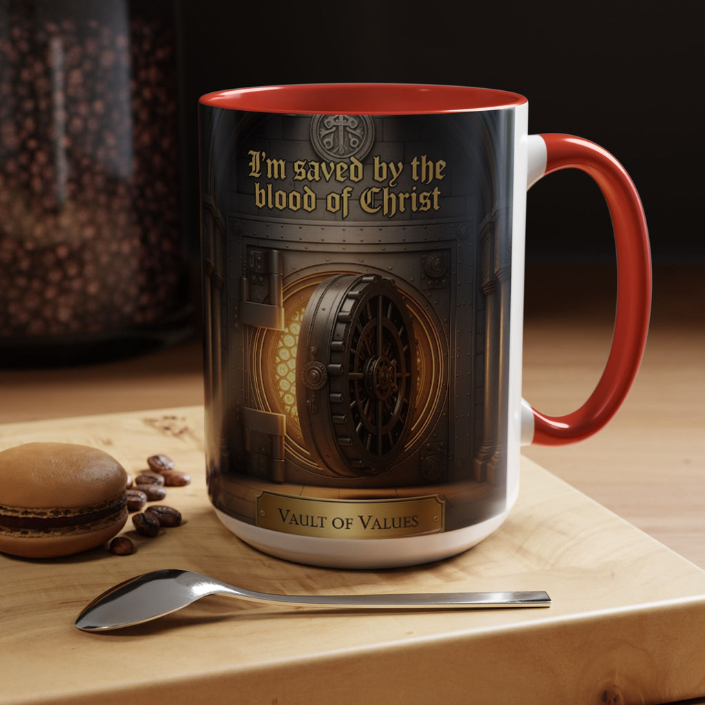 Saved by the blood of Christ mug