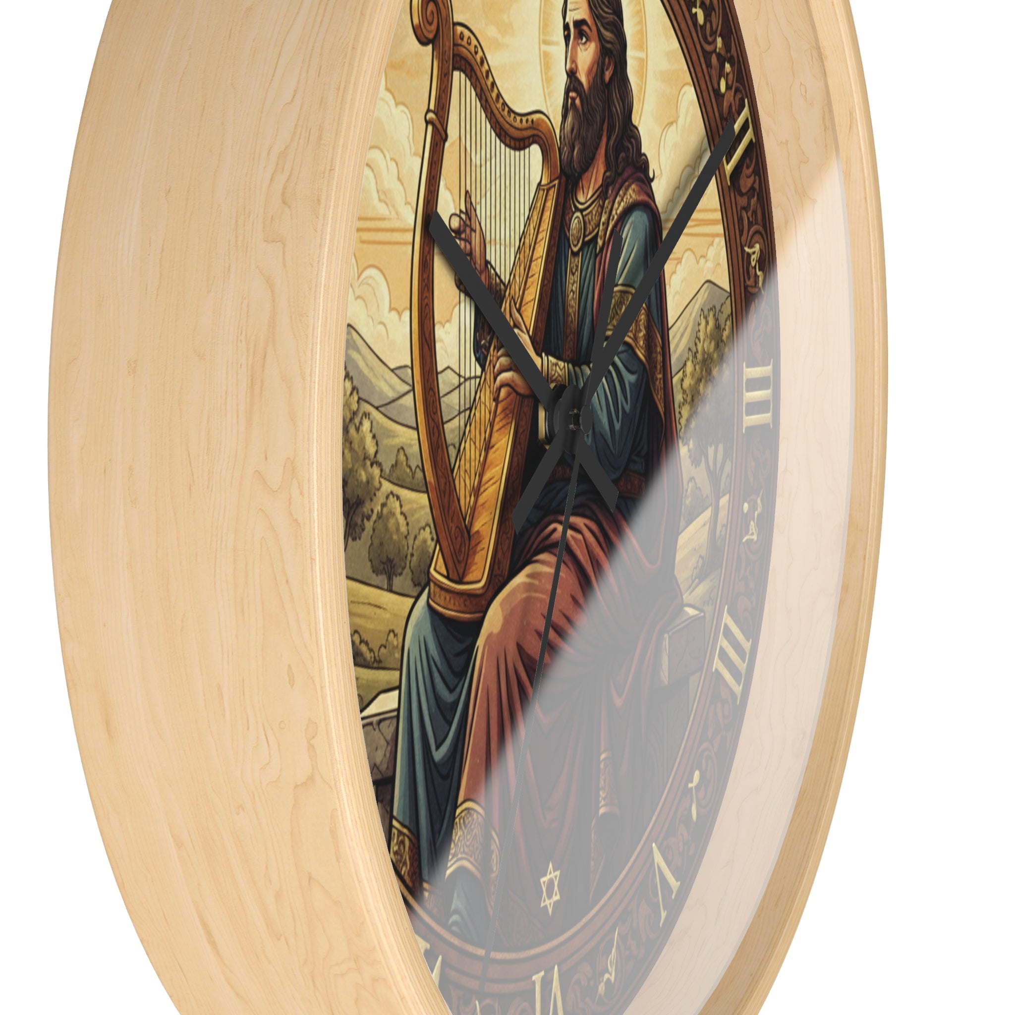 King David Plays the Harp wall clock