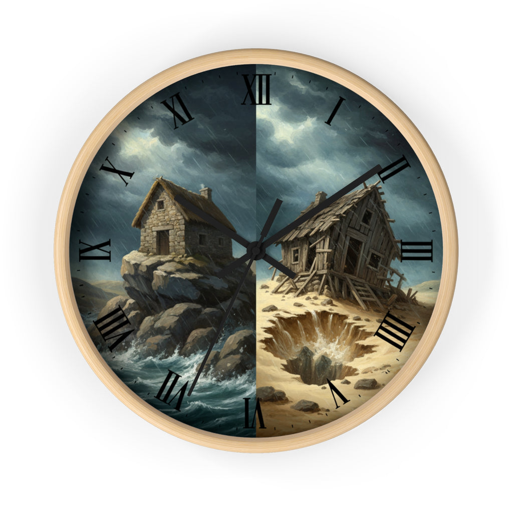Wise and Foolish Builders Wall Clock