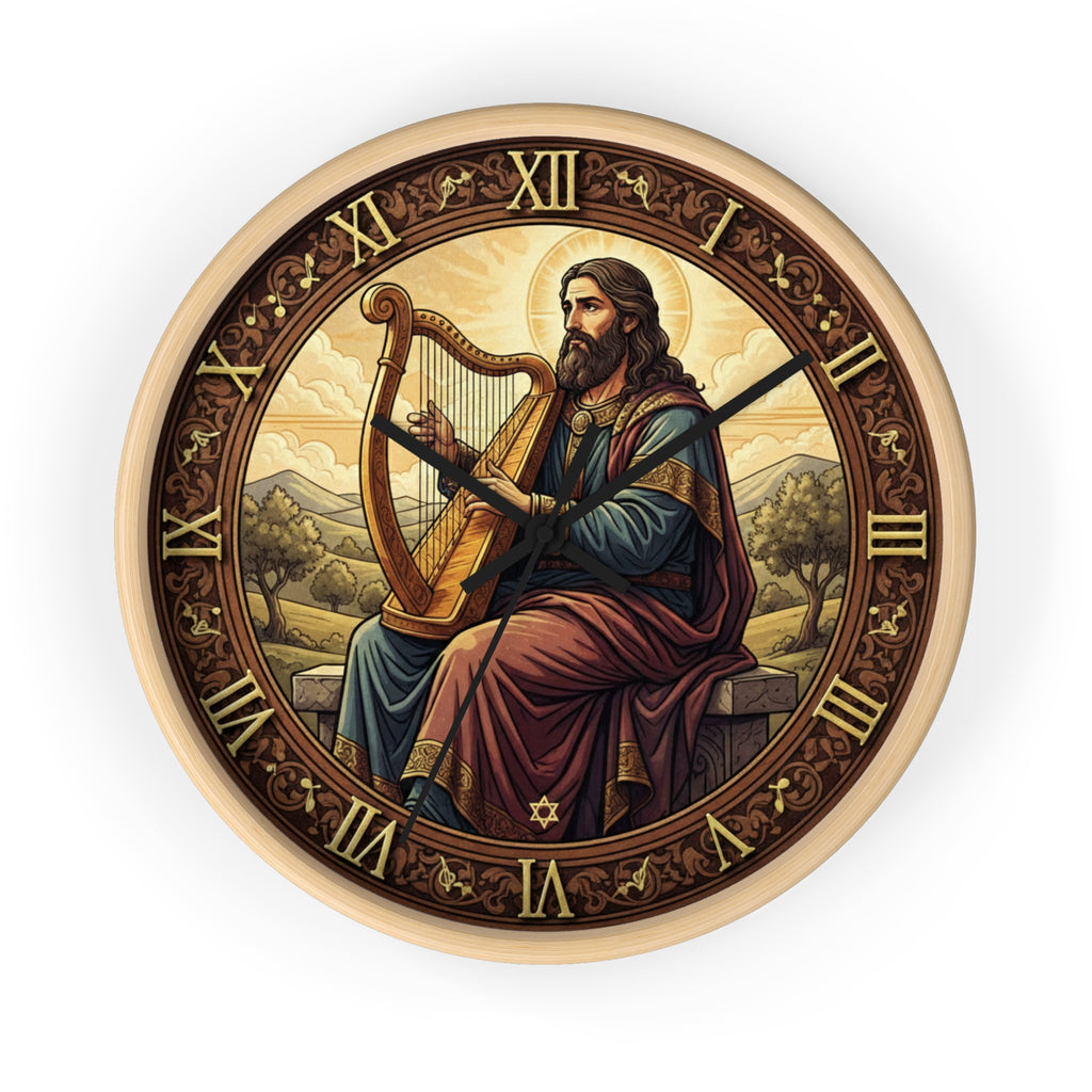 King David Plays the Harp wall clock