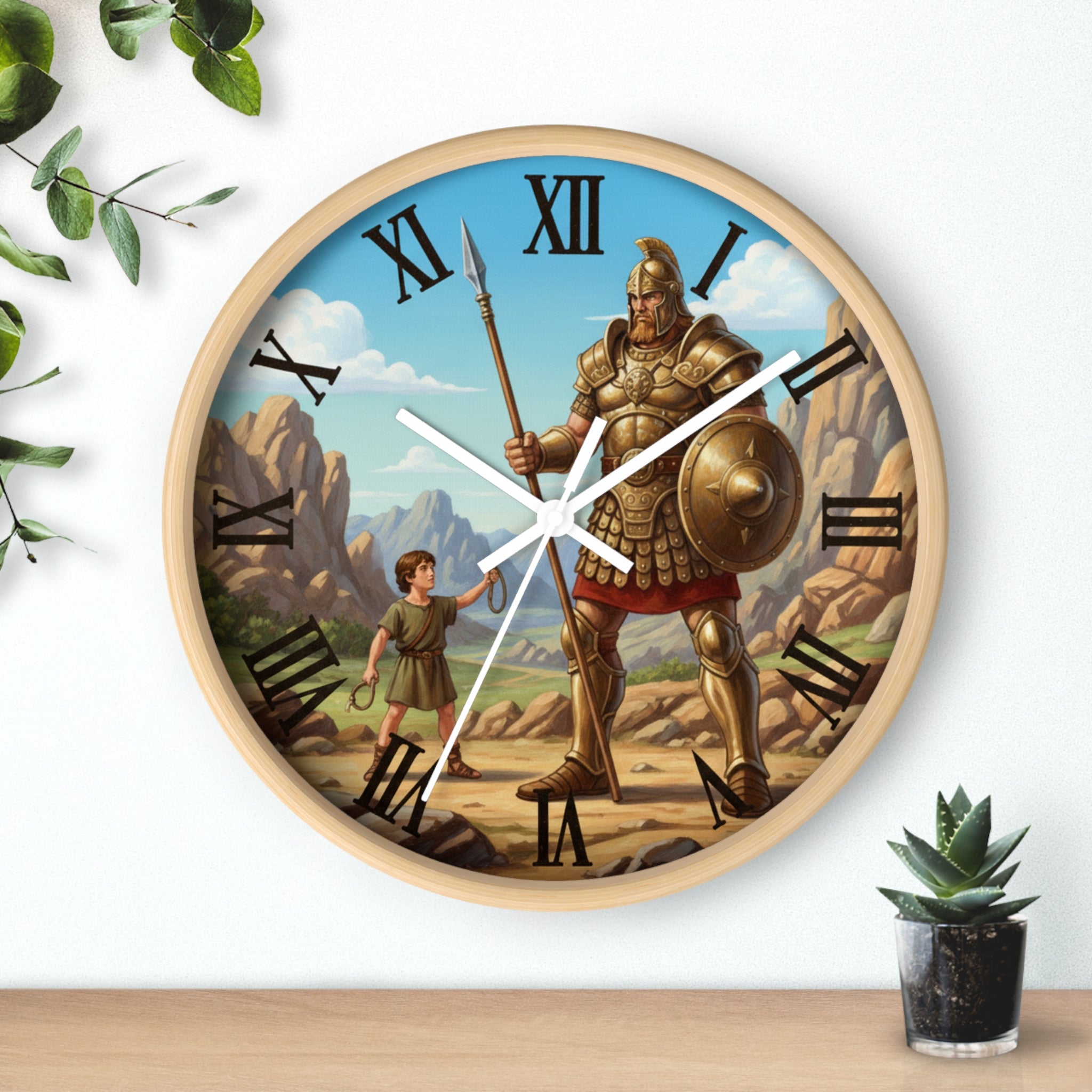 David and Goliath Wall Clock