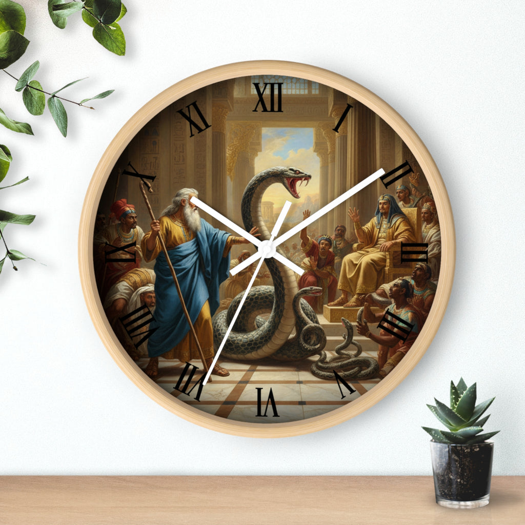 Egyptian Wall Clock - Moses and Pharoh's Magicians Design