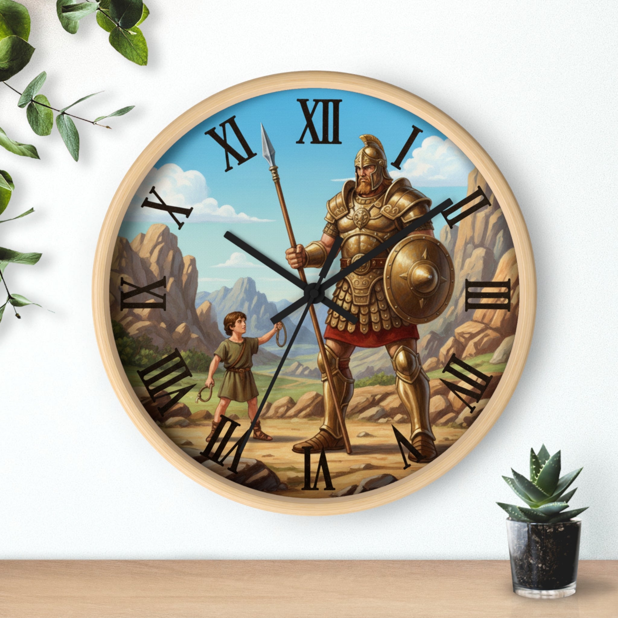 David and Goliath Wall Clock