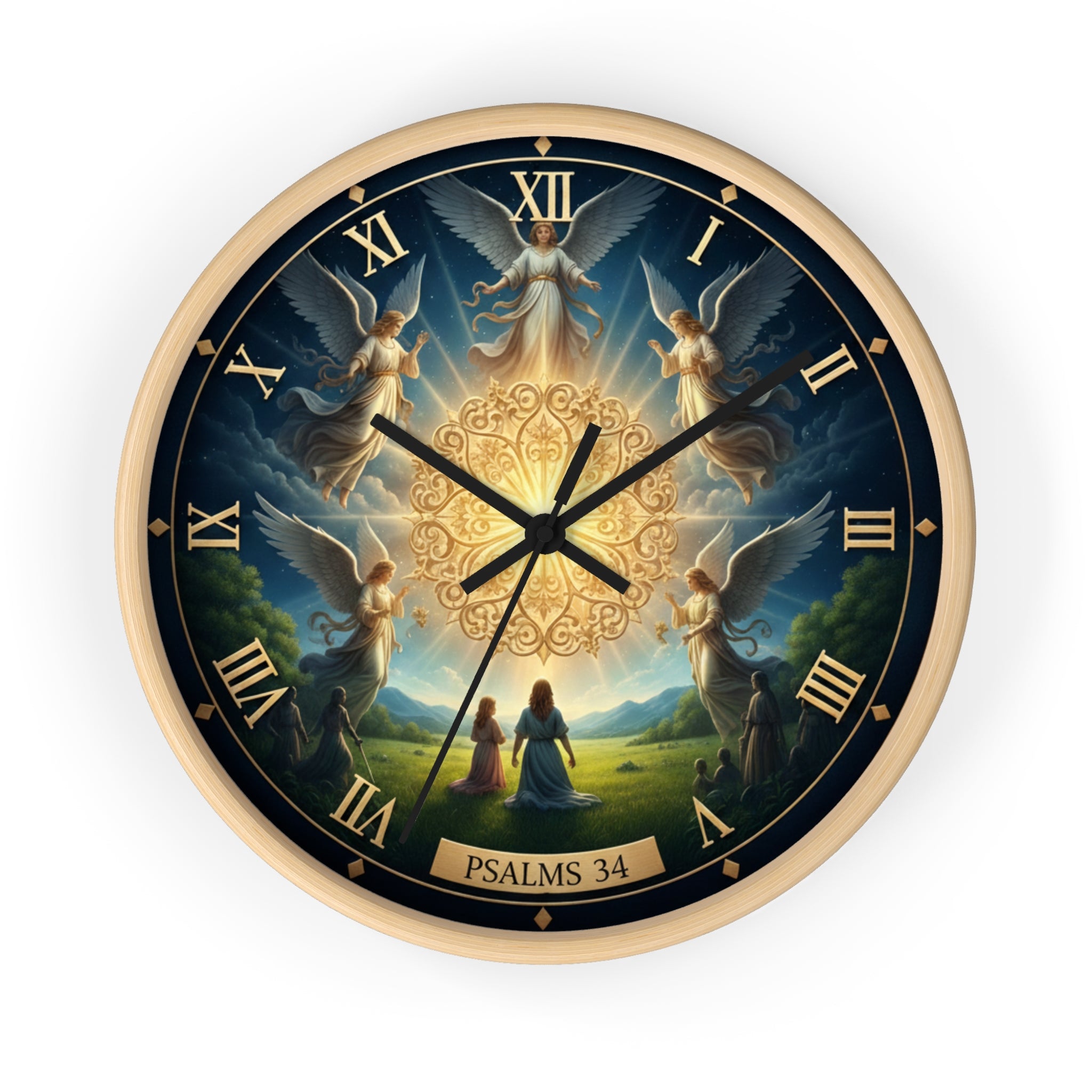 Bible Wall Clock - Psalms 34