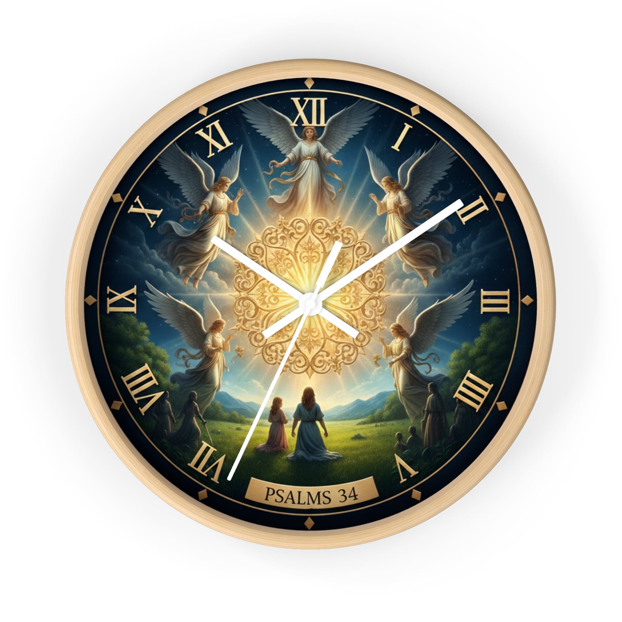 Bible Wall Clock - Psalms 34