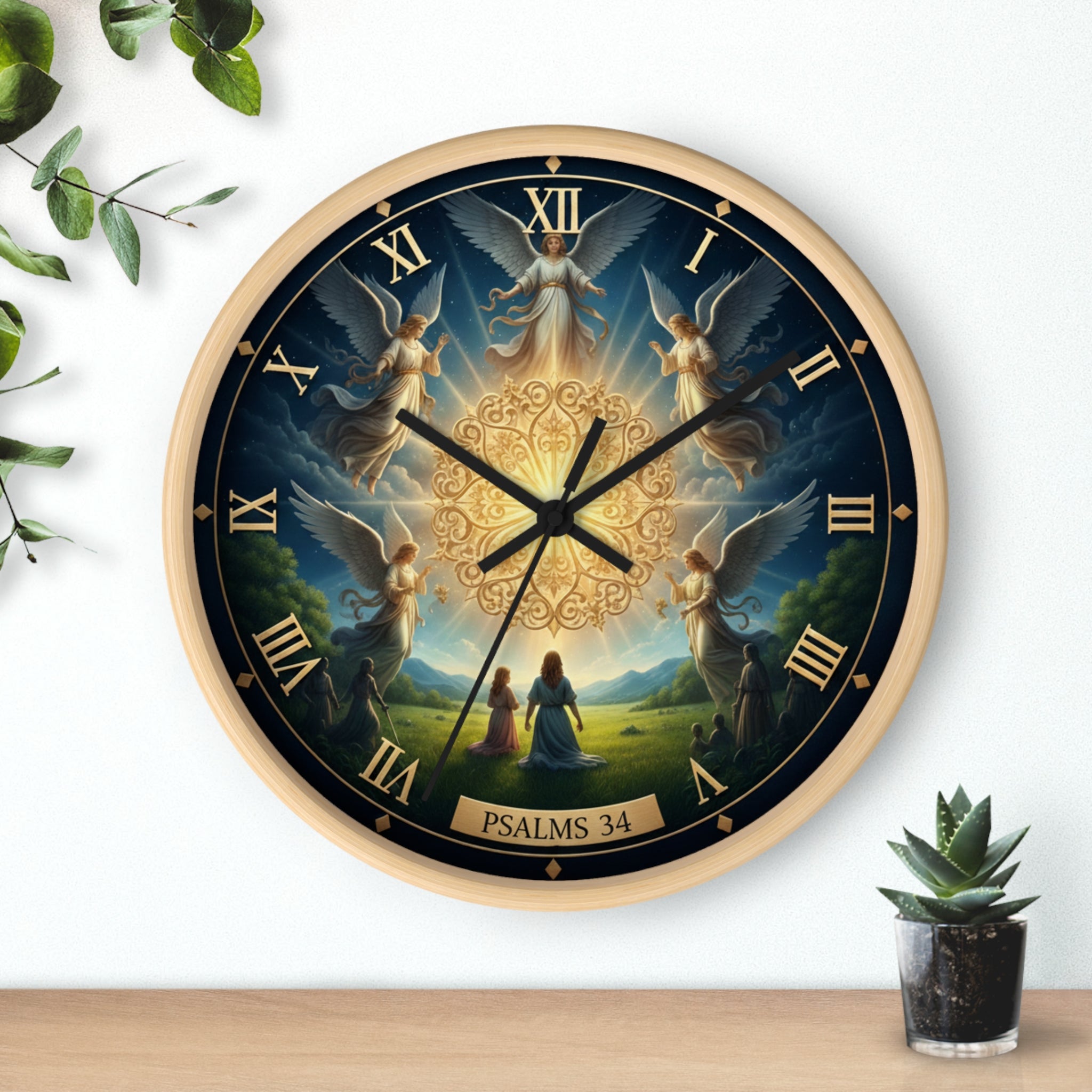Bible Wall Clock - Psalms 34