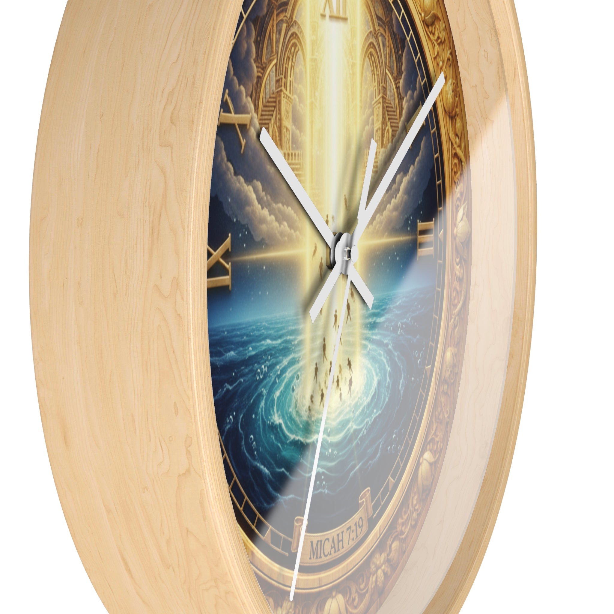 Divine Creation Micah 7:19 Bible wall clock