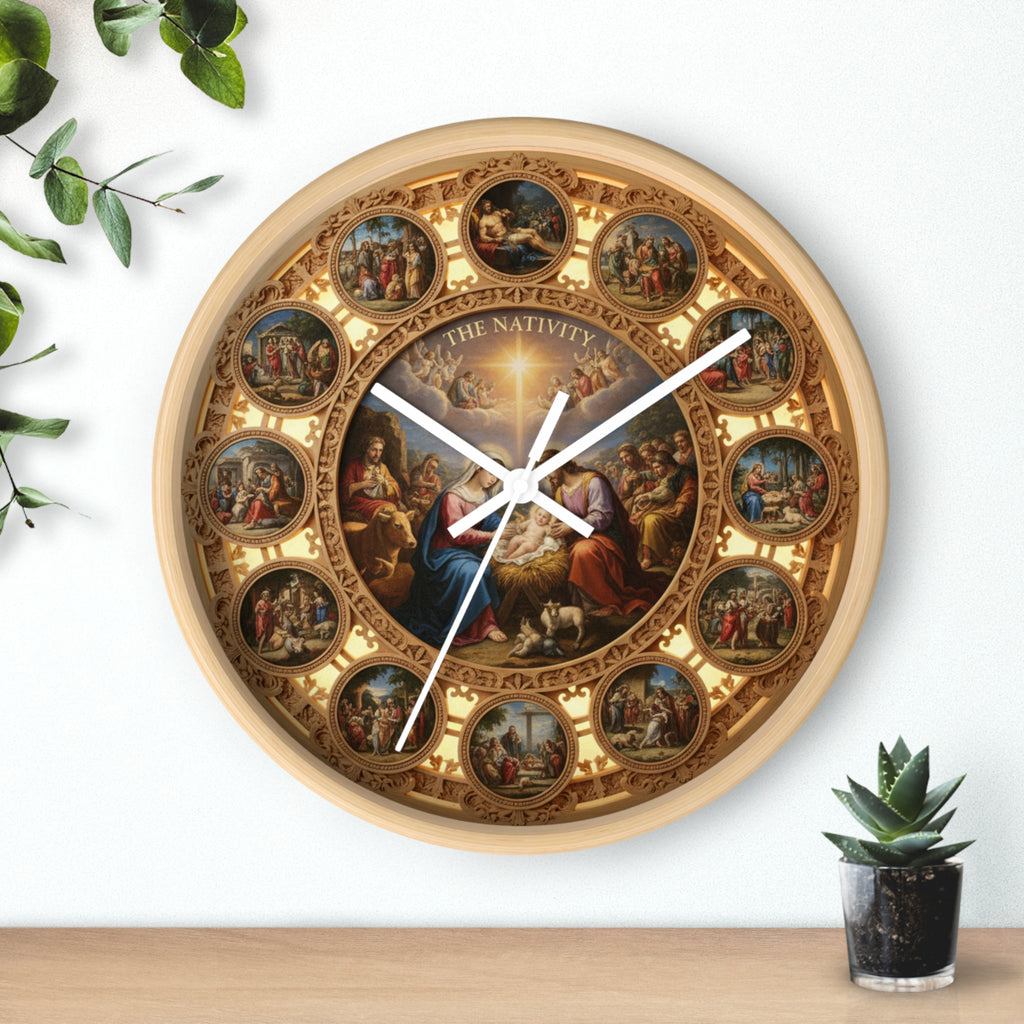 Nativity Scene Wall Clock