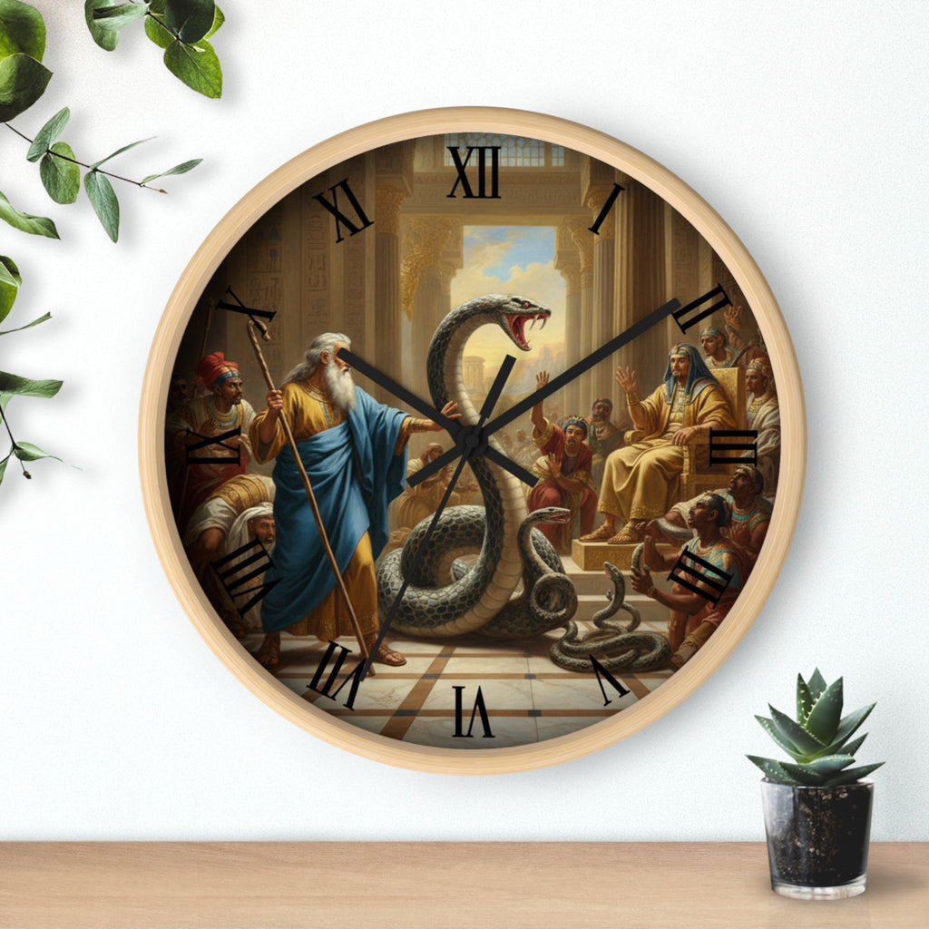 Egyptian Wall Clock - Moses and Pharoh's Magicians Design