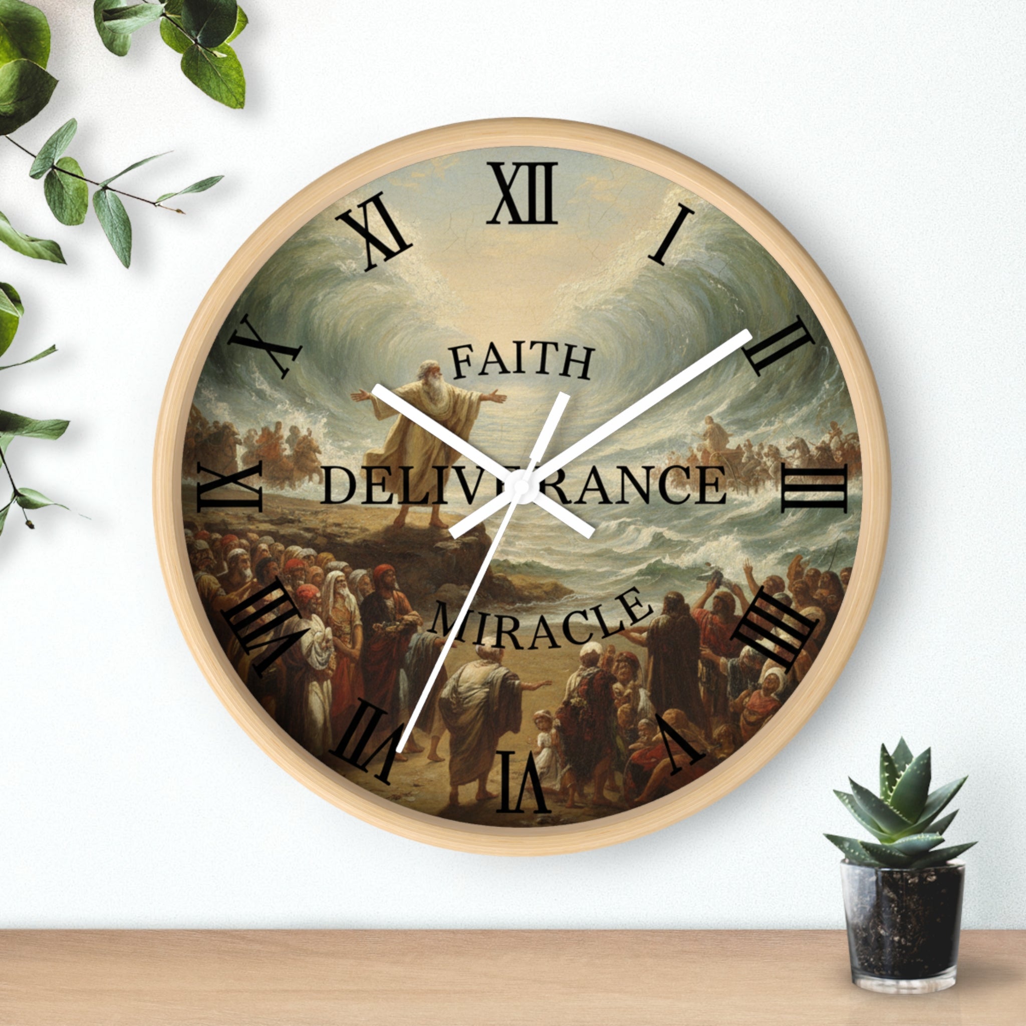 Faith-Inspired Wall Clock, Miraculous Home Decor, Inspirational Gift, Church Wall Art, Religious Timepiece