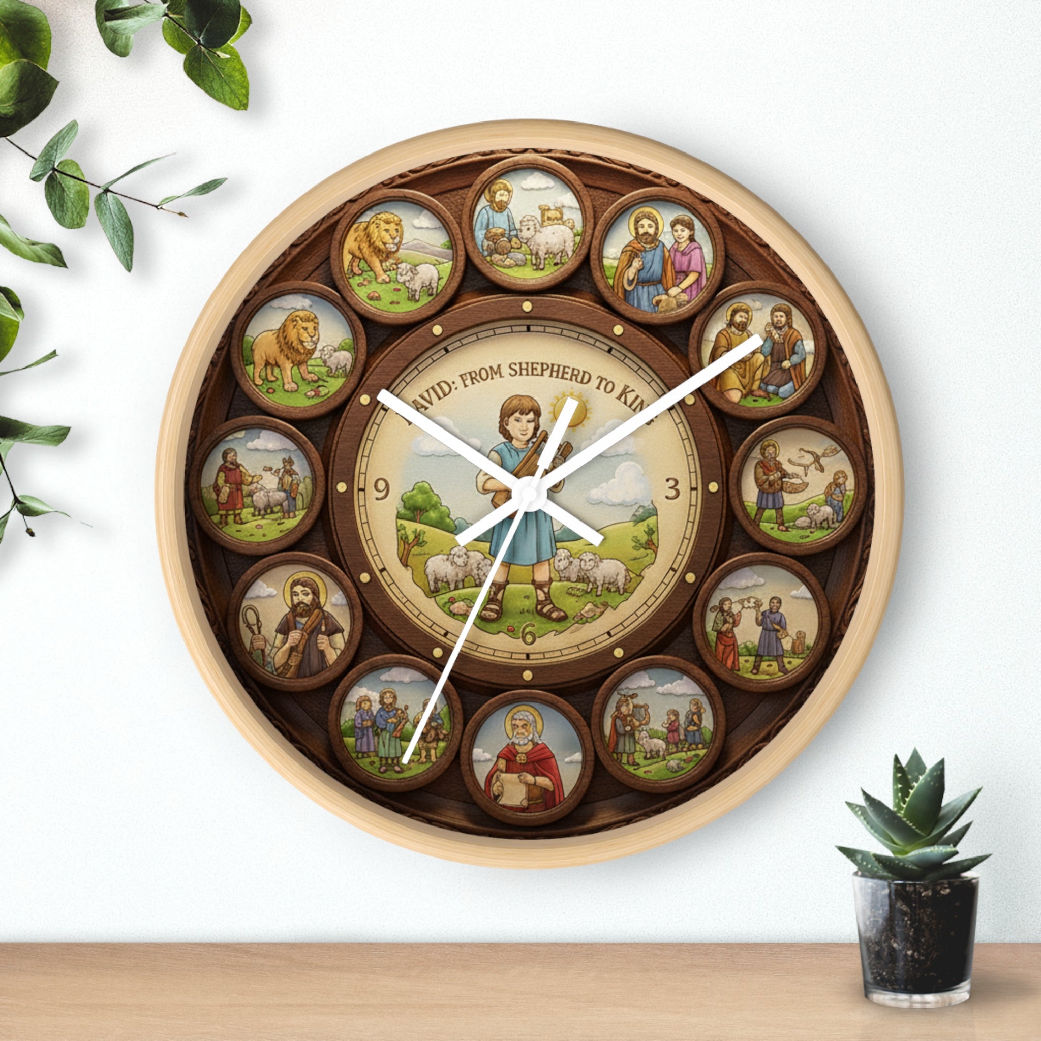 David - From Shepherd to King Wall Clock