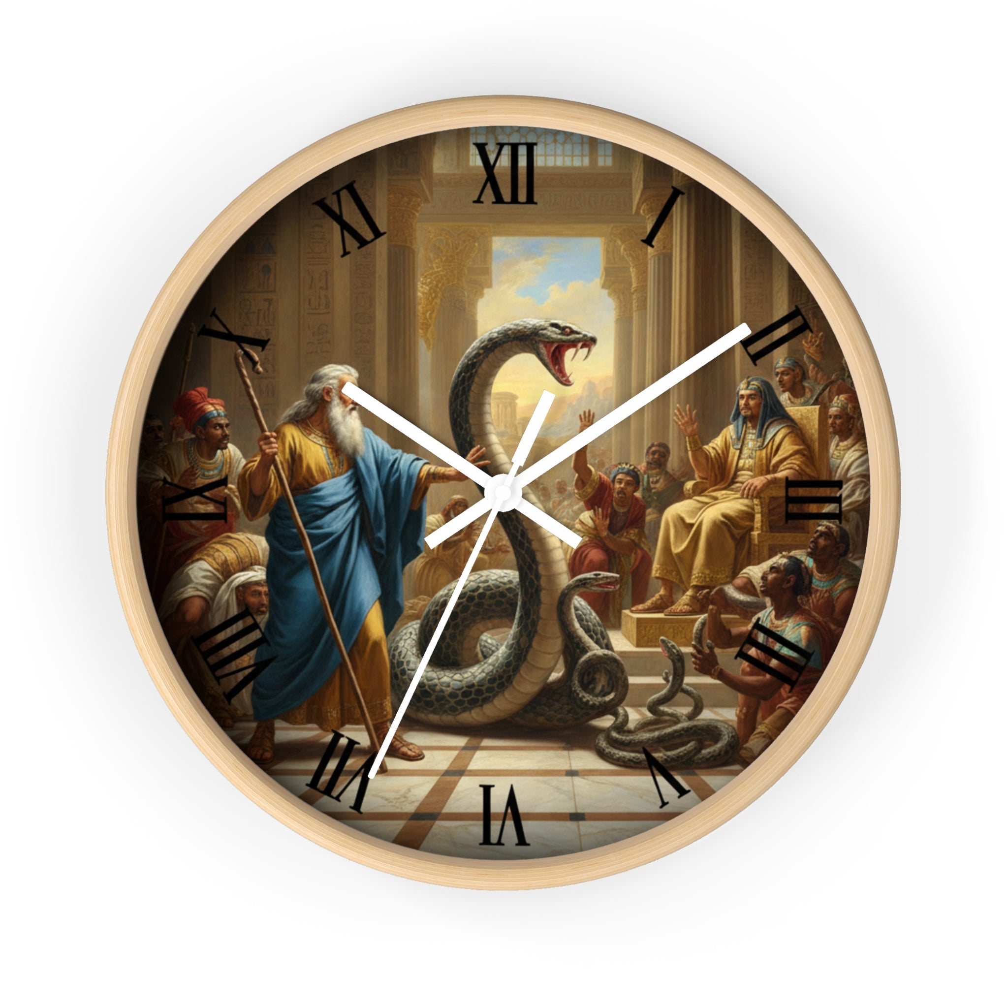 Egyptian Wall Clock - Moses and Pharoh's Magicians Design