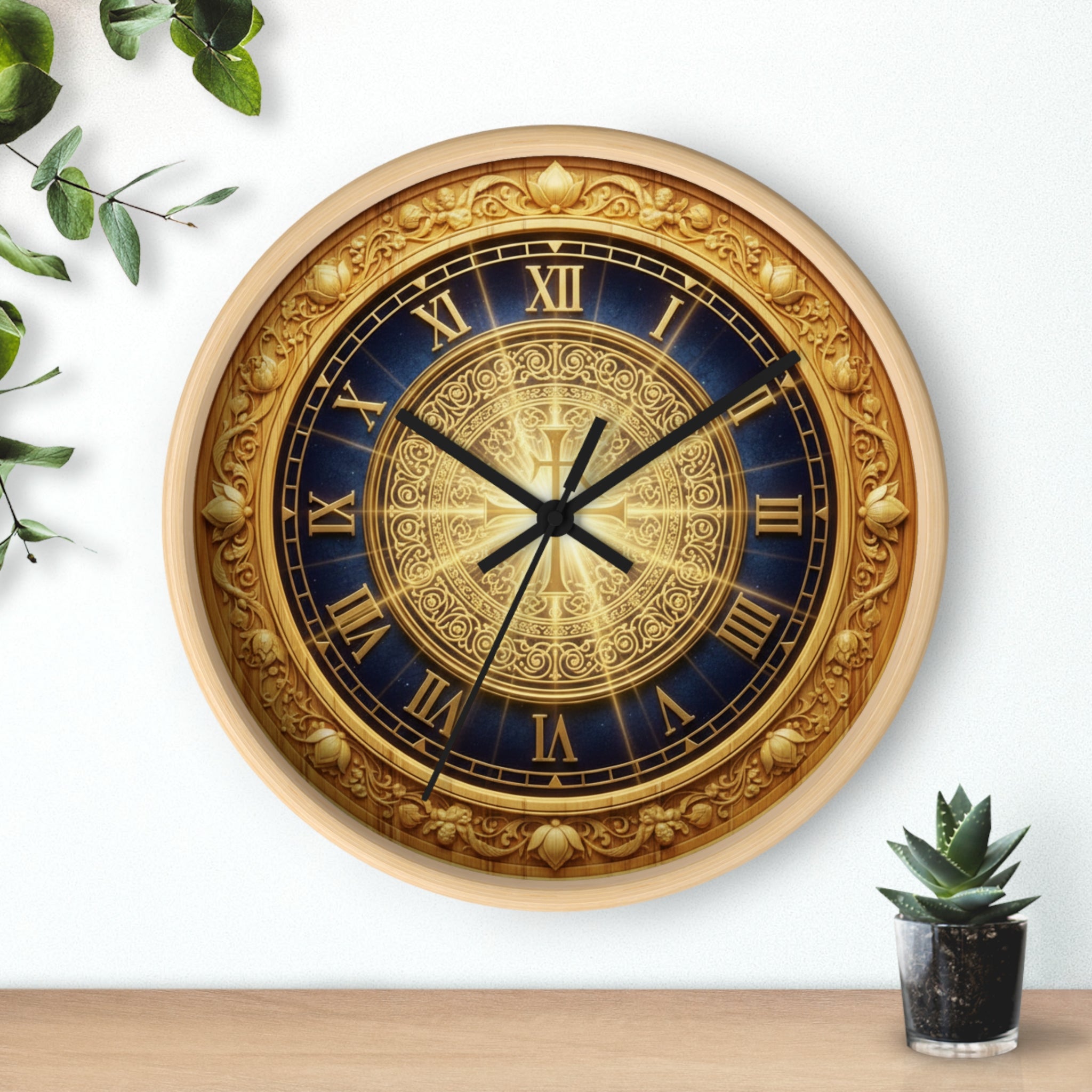 Biblical Holy Cross wall clock