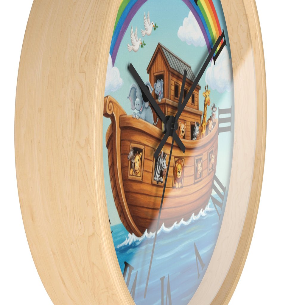 Rainbow Noah's Ark Wall Clock