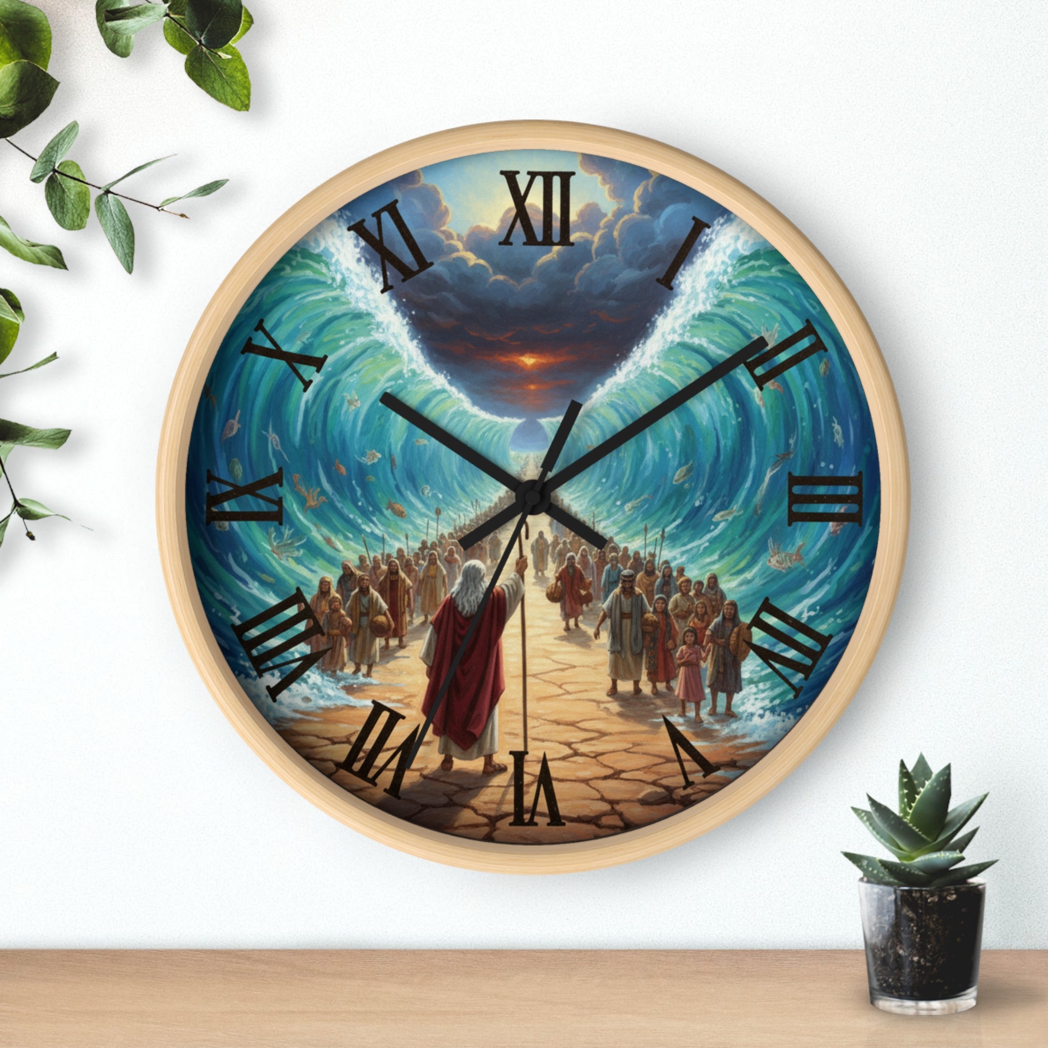 Moses Part the Red Sea Wall Clock