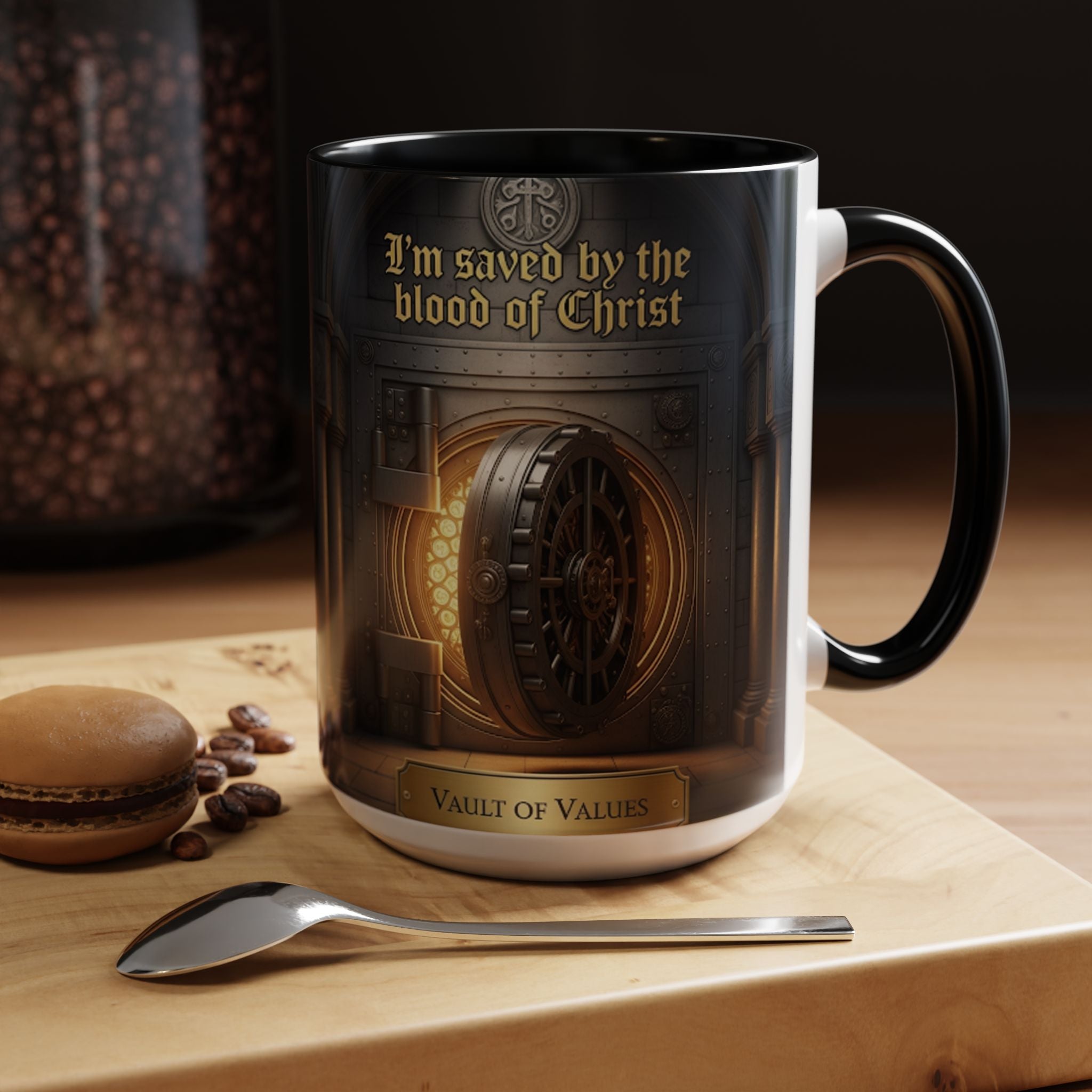 Saved by the blood of Christ mug