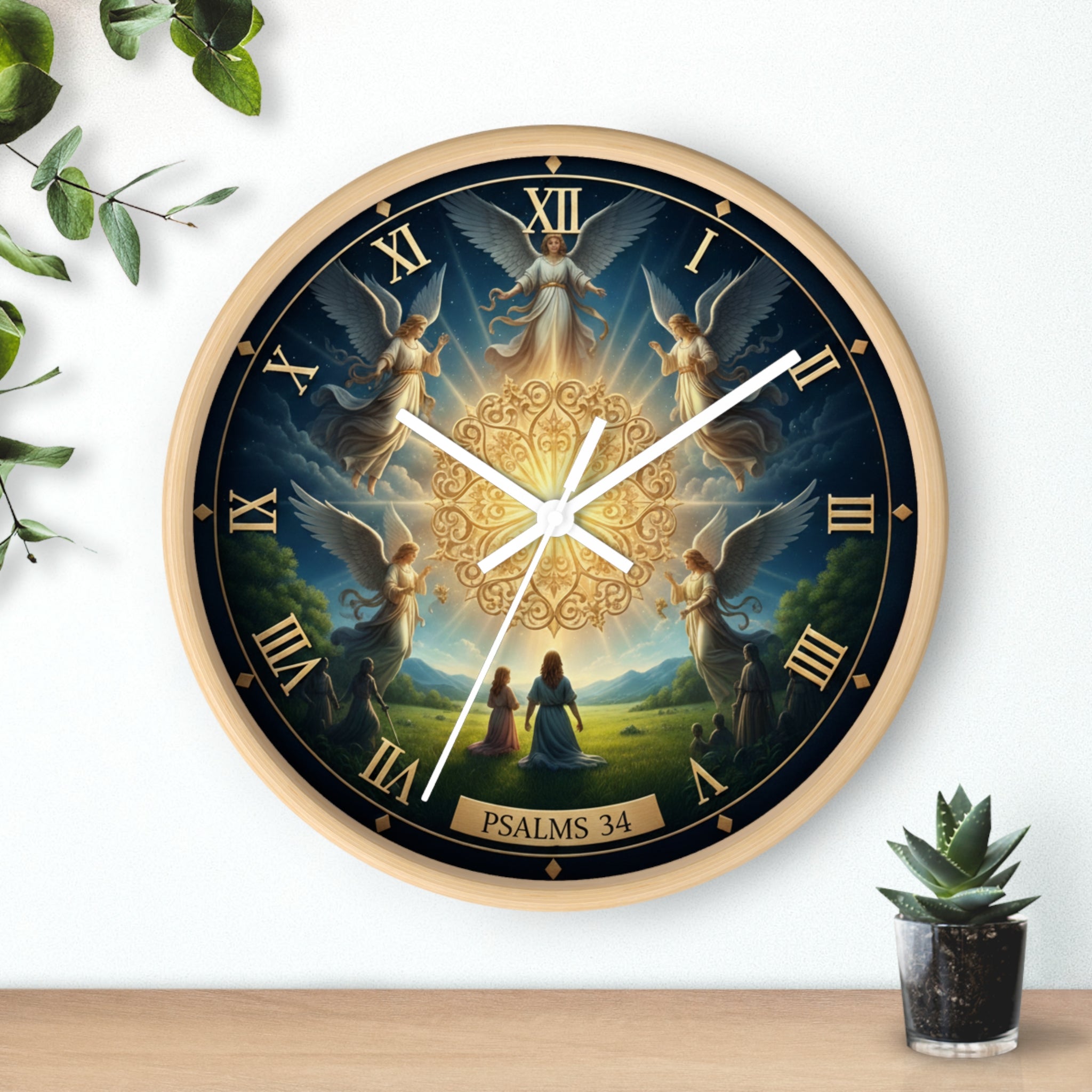 Bible Wall Clock - Psalms 34