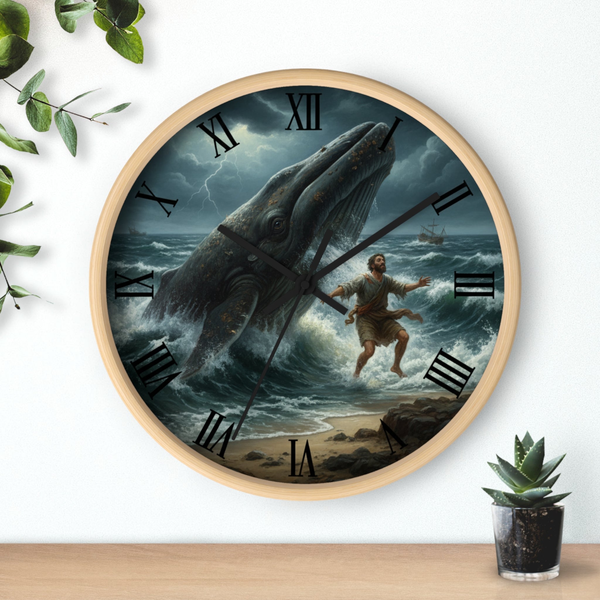 Biblical Wall Clock - Jonah and the Big Fish