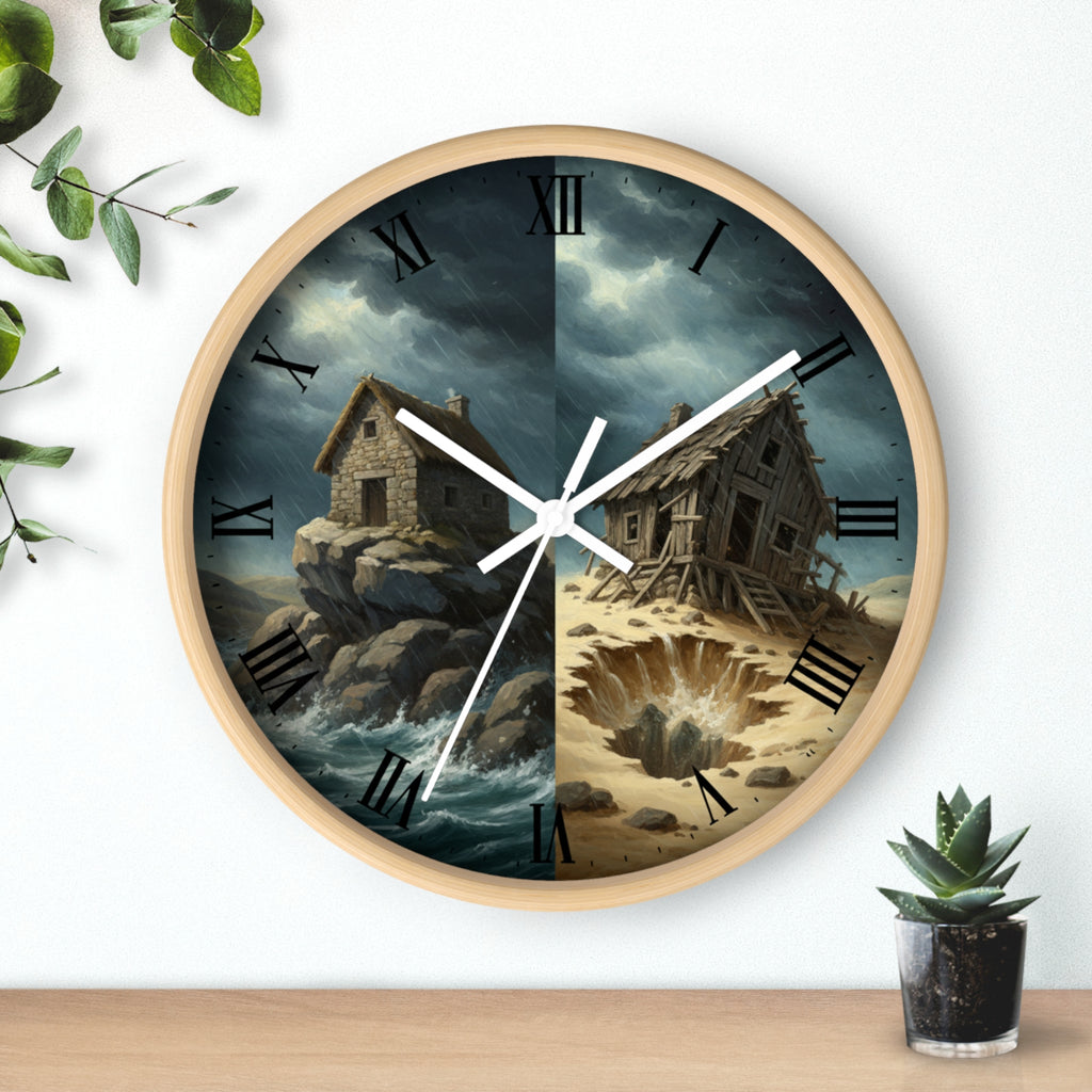 Wise and Foolish Builders Wall Clock