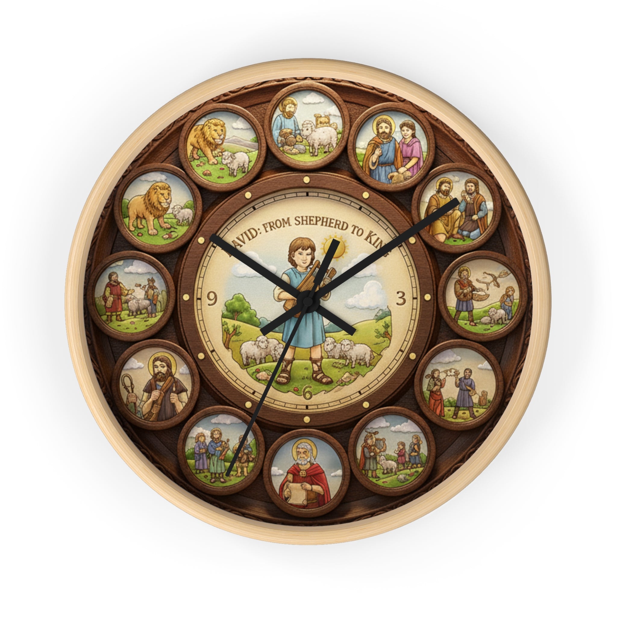 David - From Shepherd to King Wall Clock
