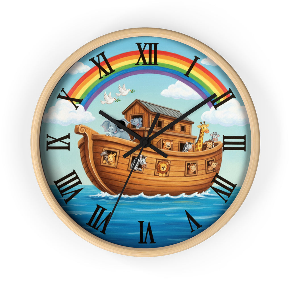 Rainbow Noah's Ark Wall Clock