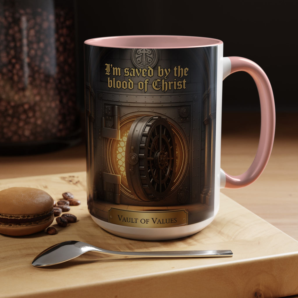 Saved by the blood of Christ mug
