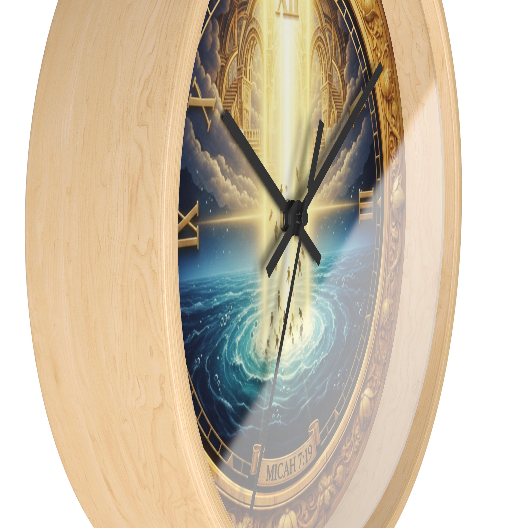 Divine Creation Micah 7:19 Bible wall clock