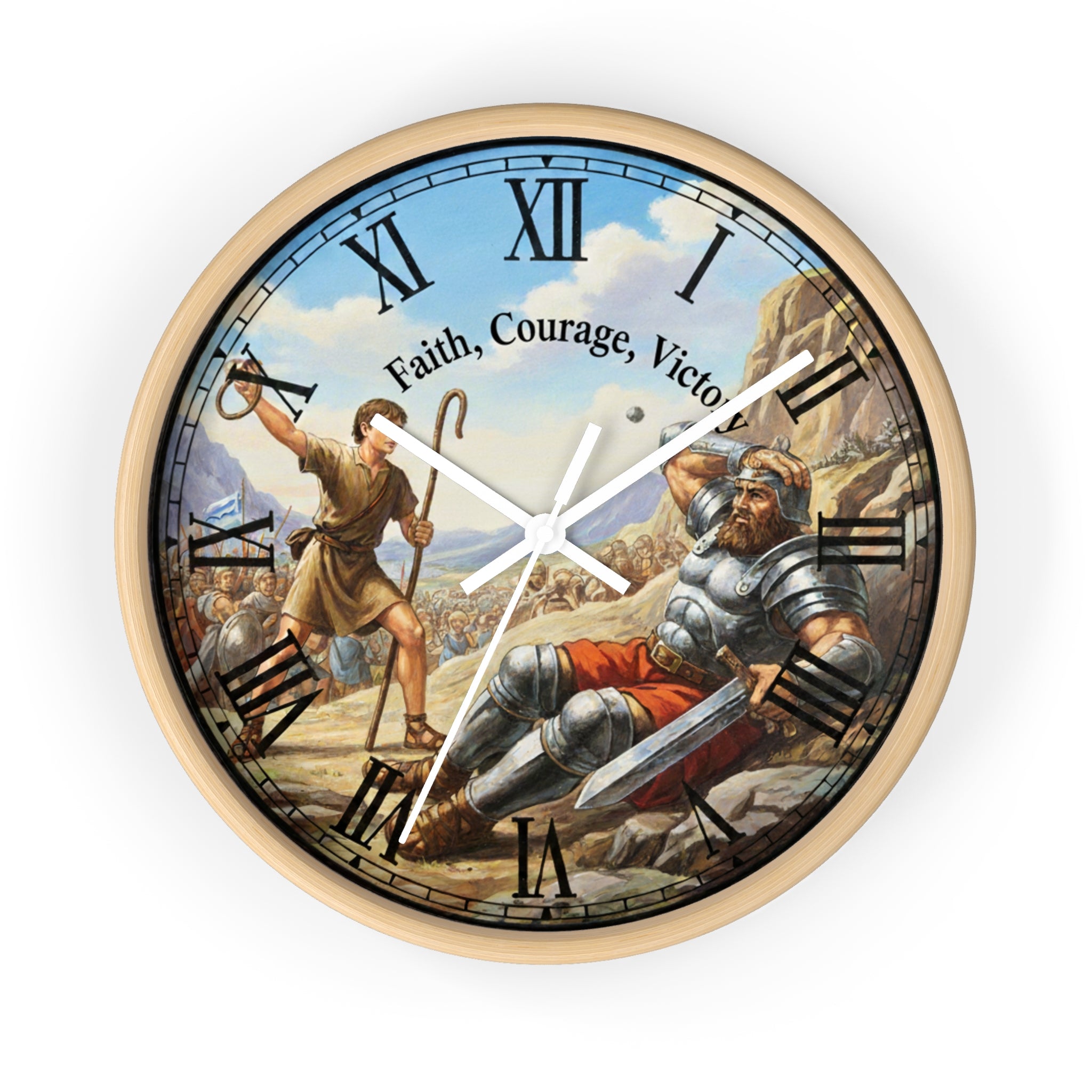 Faith Courage Victory wall clock