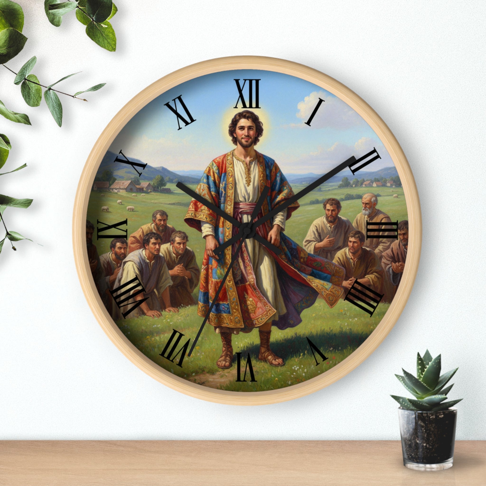 Bible Wall Clock Joseph Coat of Many Colors